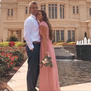 Pink Lace Formal Dress